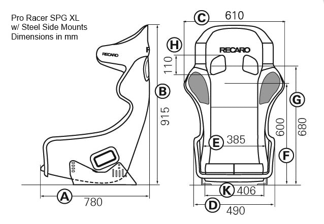 Recaro Pro Racer Hans SPG Seat XL