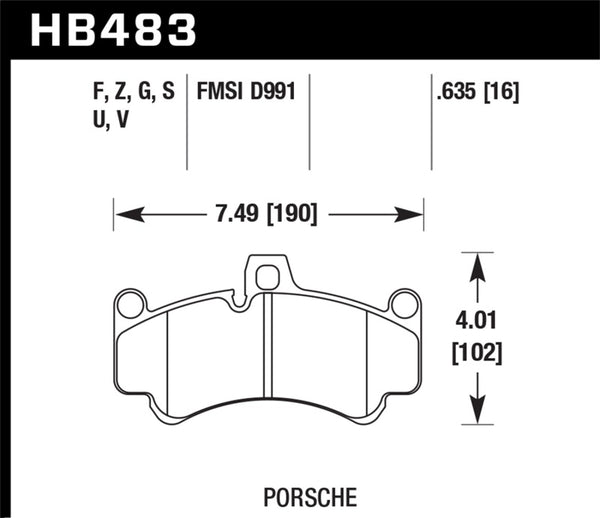 Plaquettes de frein avant Hawk 08 Porsche 911 Targa 4/4S/03-05 911 GT2/04-08 GT3/07-08 Turbo DTC-70 Race