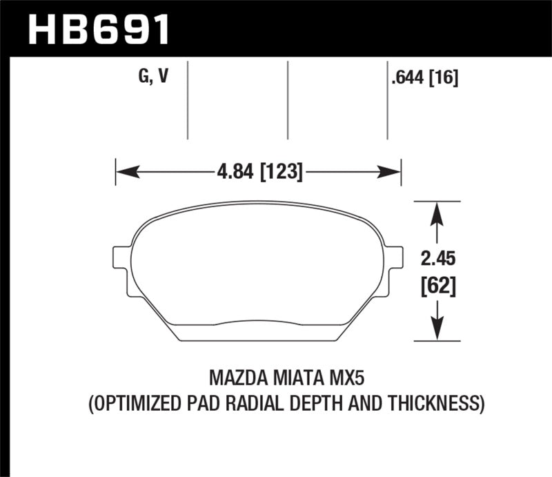 Hawk 06-14 Mazda MX-5 DTC-60 Plaquettes de frein avant de course