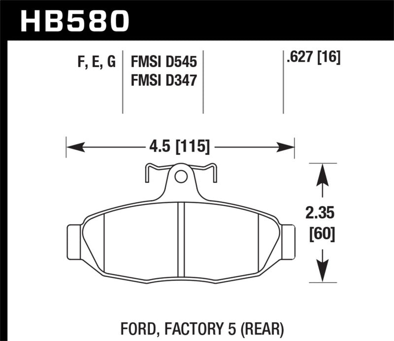 Hawk 86-92 Ford Taurus SHO / 89-92 Ford Thunderbird Super Coupé Bleu 9012 Race Plaquettes de frein arrière