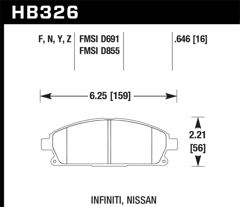 Hawk HB326F.646 HPS Street Brake Pads