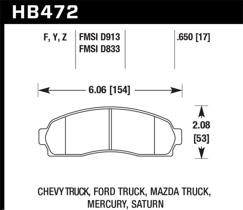 Hawk HB472F.650 HPS Street Brake Pads