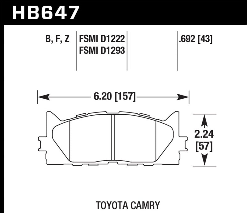 Hawk Plaquettes de frein avant Lexus ES300h HPS 5.0 2013-2014