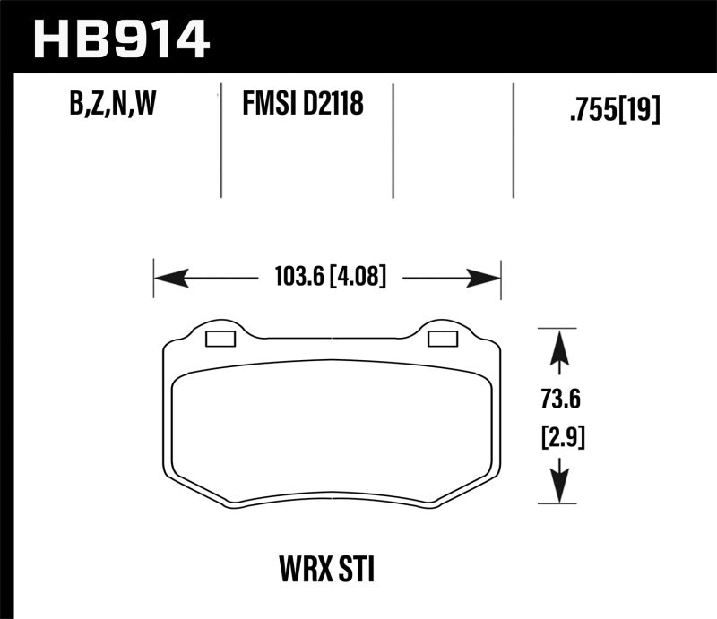 Plaquettes de frein arrière Hawk 2018 Subaru WRX STI DTC-30