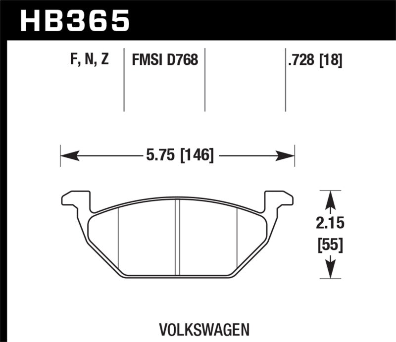 Hawk HB365F.728 HPS Street Brake Pads