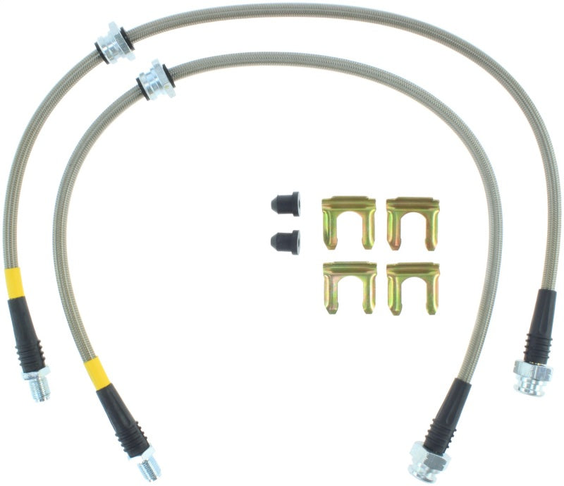 StopTech 89-98 Nissan 240SX (5 cosses avec mise à niveau 300ZX) Conduites de frein avant en acier inoxydable