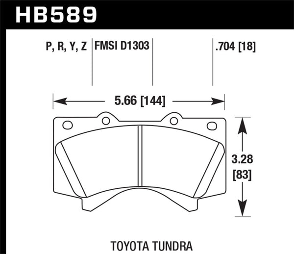 Hawk HB589N.704 08-21 Toyota Land Cruiser HP Plus Brake Pad Set