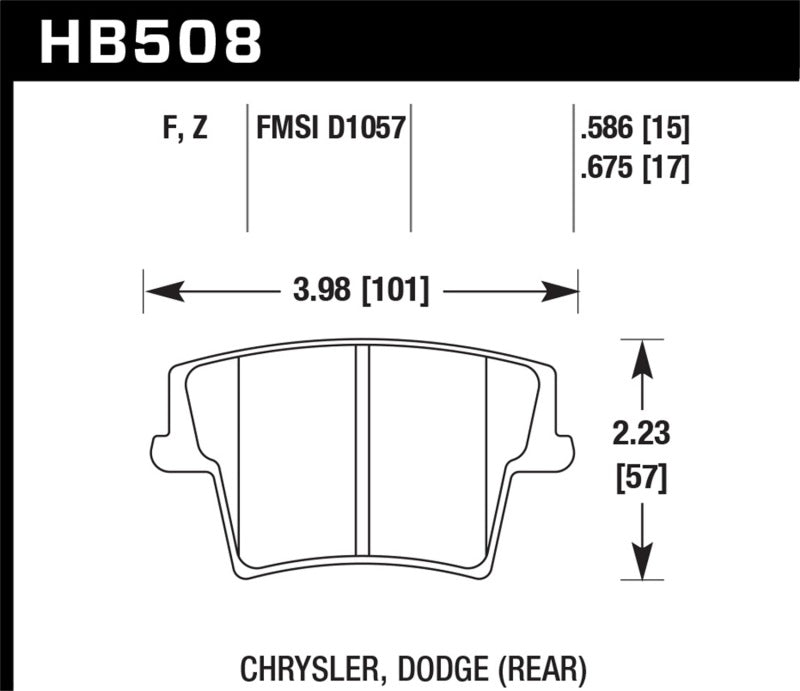 Hawk 05-14 Chrysler 300 HPS 5.0 Plaquettes de frein arrière