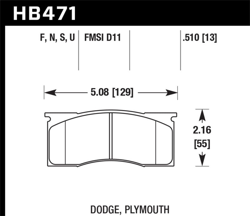 Plaquettes de frein avant Hawk 66-72 Dodge Dart / 66-69 Pylmouth Barracuda DTC-70 Race