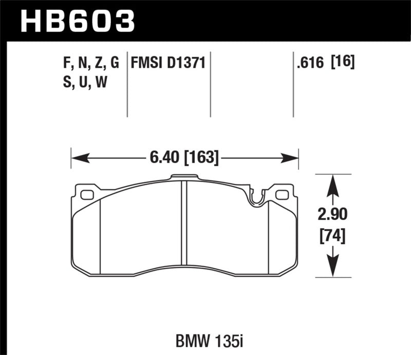 Plaquettes de frein avant Hawk BMW 135i DTC-60 Race