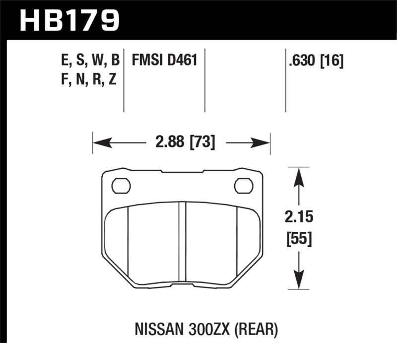 Hawk HB179E.630 06-07 WRX Blue 9012 Rear Race Pads