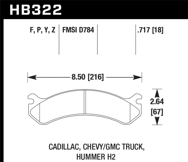 Plaquettes de frein avant Hawk Chevy / GMC Truck / Hummer Super Duty Street