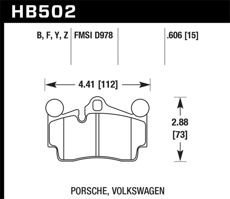 Plaquettes de frein arrière Hawk Porsche / Volkswagen HPS Street