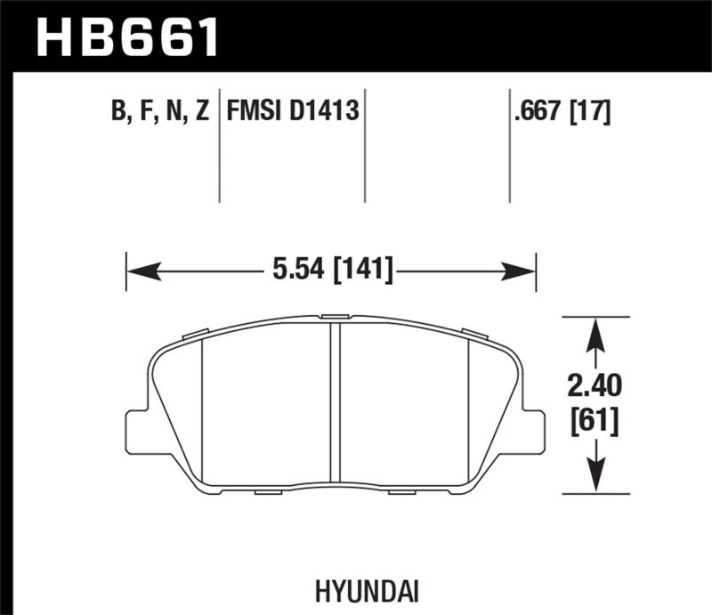 Plaquettes de frein avant Hawk 10 Hyundai Genesis Coupé (sans freins Brembo) HP+ Autocross