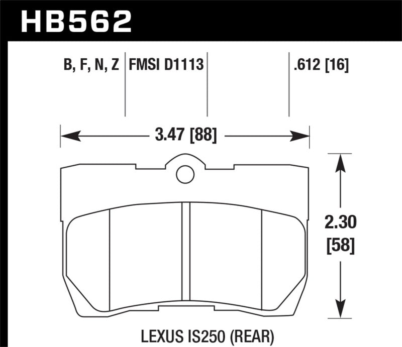 Hawk 06-13 Lexus IS250/IS350 HPS 5.0 Street Plaquettes de frein arrière