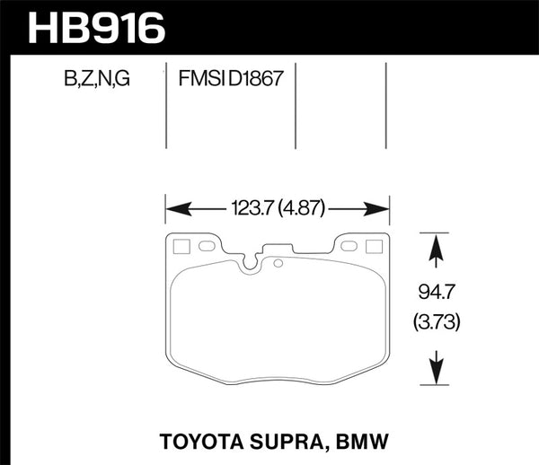 Plaquettes de frein avant Hawk 2020 Toyota Supra / 19-20 BMW Z4 HPS 5.0