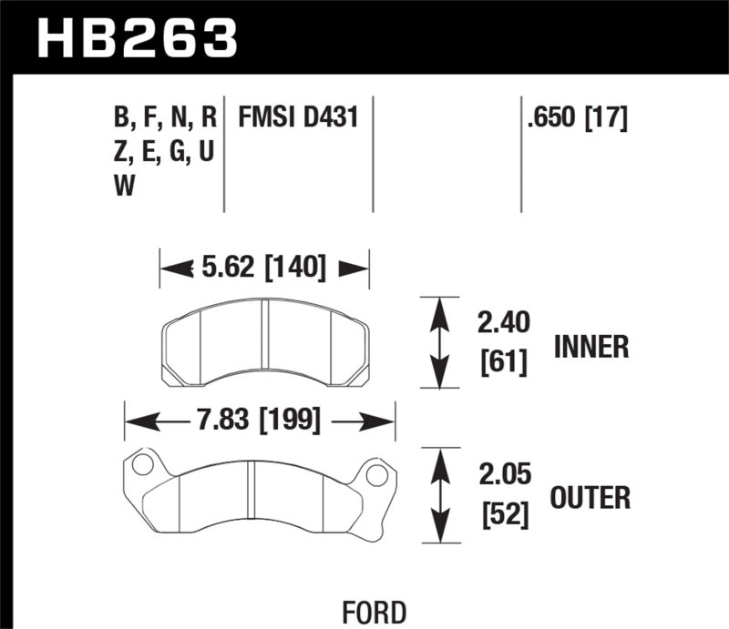 Hawk 1987-1993 Ford Mustang GT 5.0 HPS 5.0 Plaquettes de frein avant