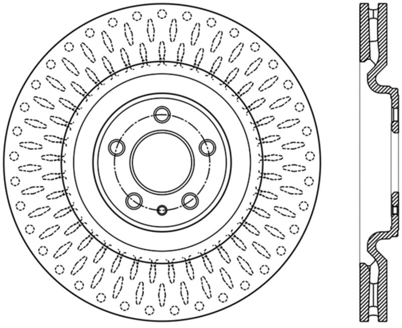 StopTech Premium High Carbon 13-14 Ford Mustang/Shelby GT500 Disque de frein avant gauche à fente