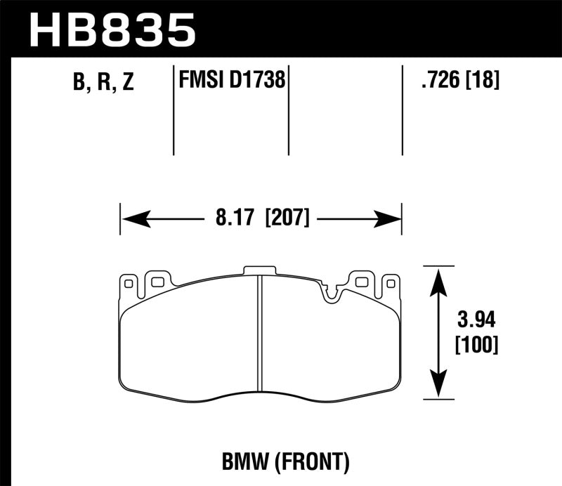 Hawk 13-16 BMW Série 5 HPS 5.0 Plaquettes de frein avant