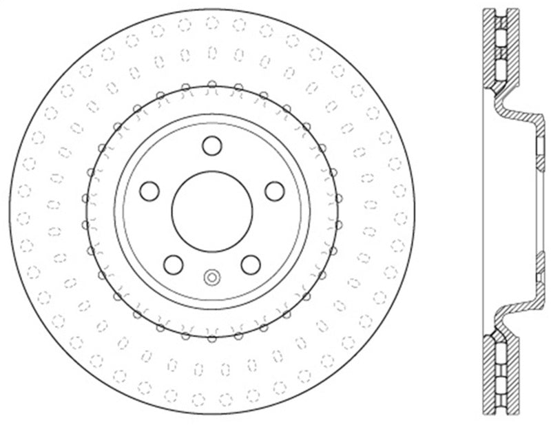 StopTech Power Slot 12 Audi A6 Quattro/11-12 A7 Quattro / 07/11-13 S4 Front Right Slotted Rotor